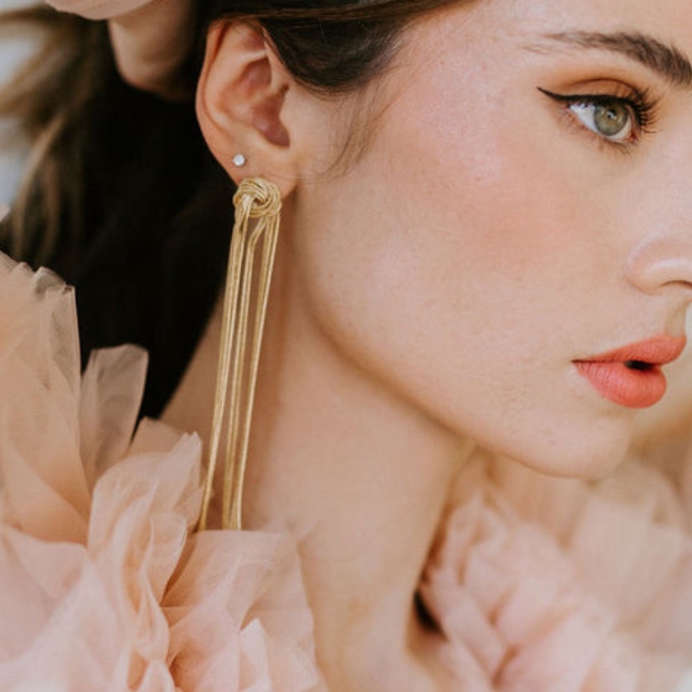 Gold Drop Earrings by Untamed Petals